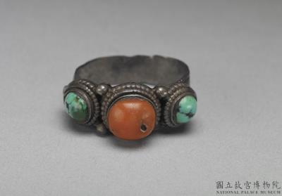 图片[2]-Silver hat finial with coral and turquoise inlay, Qianlong reign (1736-1795), Qing dynasty-China Archive